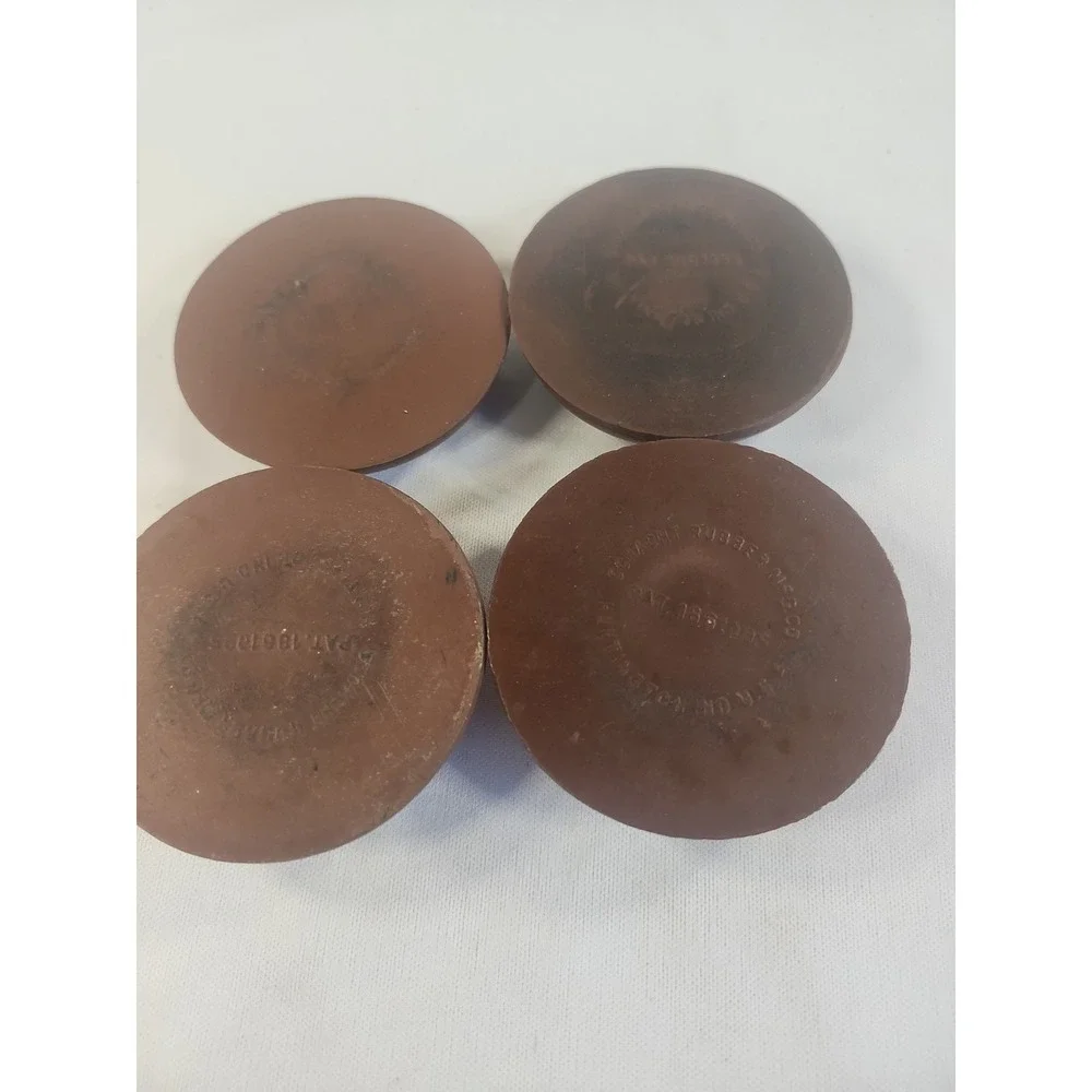 Set Of 4 Vintage Daisy Schacht Rubber Furniture‎ Caster Cups Prevents Sliding
